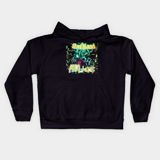 Outkast Grooves Capturing the Duo's Musical Magic Kids Hoodie by Hayes Anita Blanchard